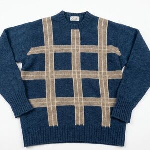 Vintage Smith’s Of Bermuda Scottish Shetland Wool Sweater Hand Framed Distressed